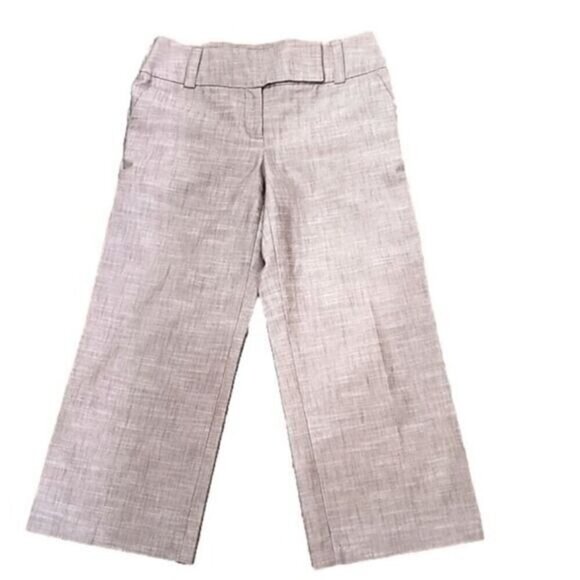 AB Studio Pants cropped Medium Brown Mid-rise Straight Leg Women's 2 - Picture 4 of 4